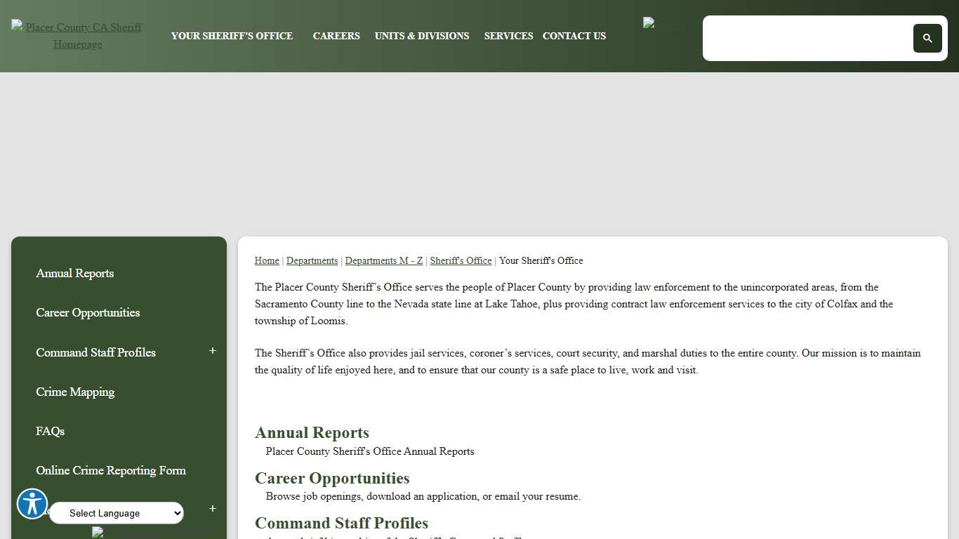 Your Sheriff's Office | Placer County, CA